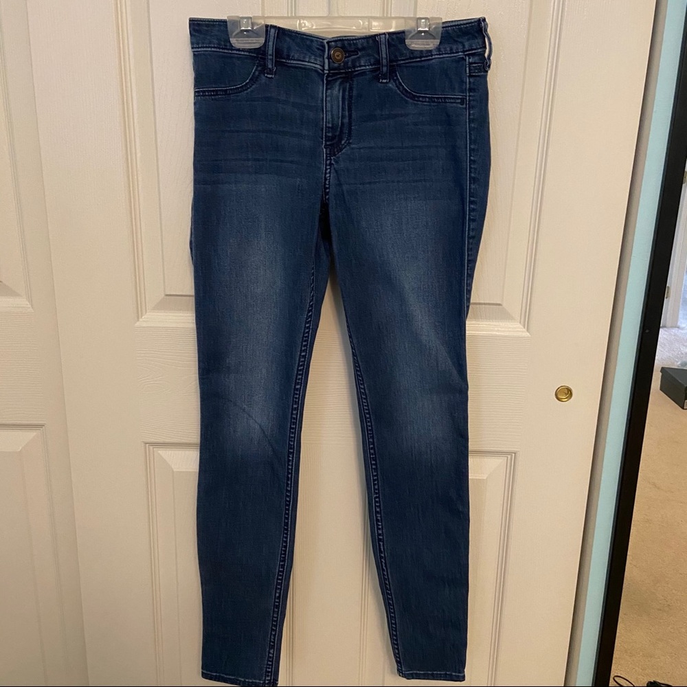Hollister medium/dark wash mid rise leggings